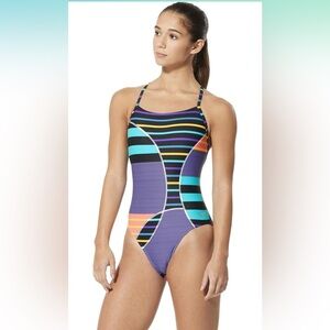 NWOT SPEEDO Striped YOUTH One Piece